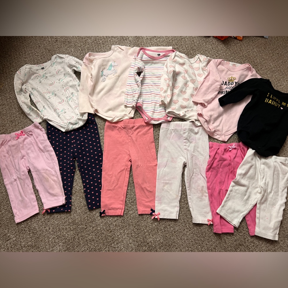 Large Bundle lot of 6 girls matching outfits Hudson baby 18 months B1G1 50% off